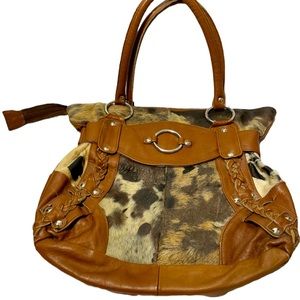 Leather Cow Print Gorgeous Handbag Purse